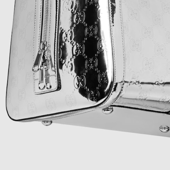 Gucci Metallic Silver GG Duffle Bag - Picture 3 of 5